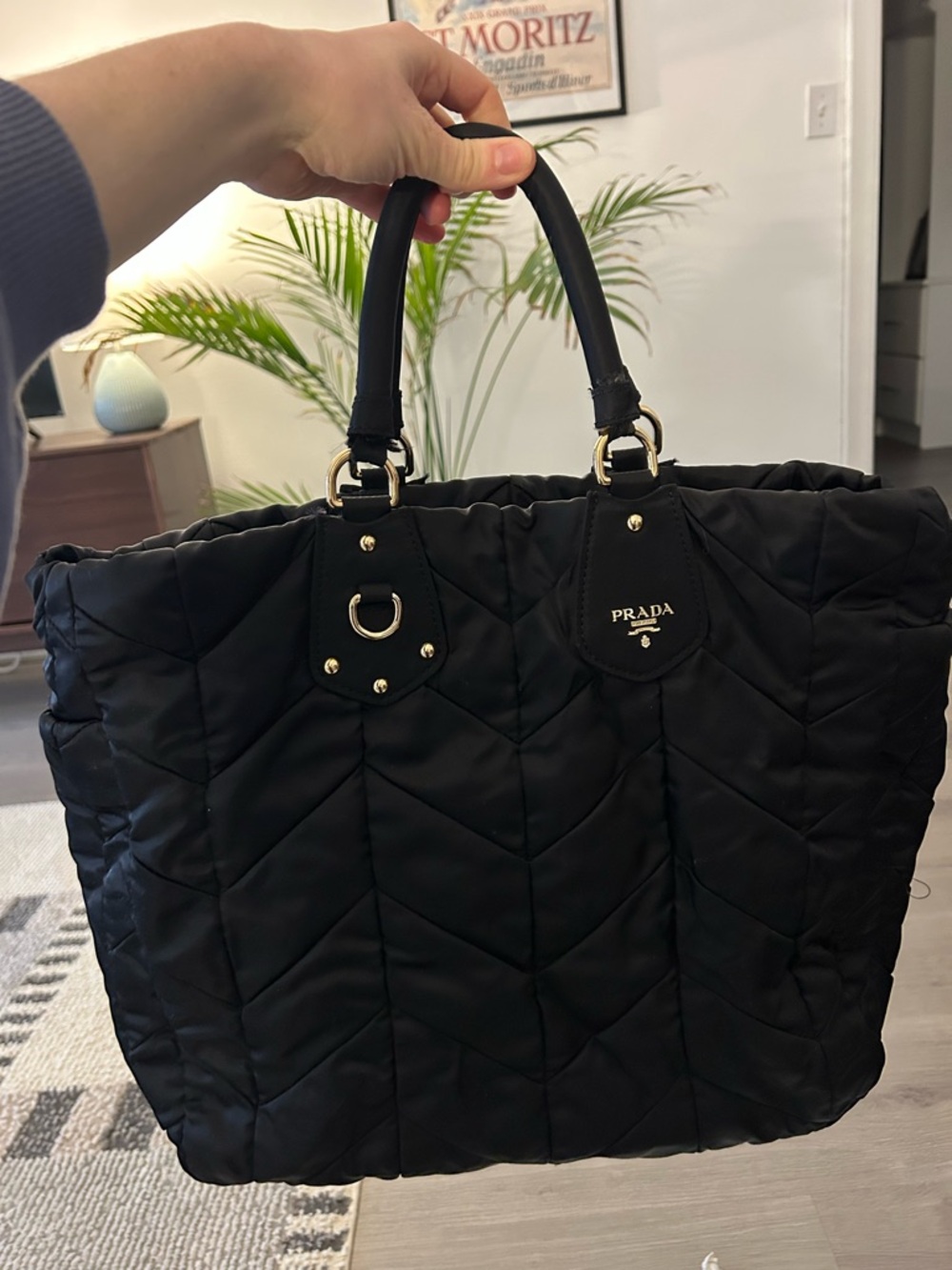 Prada Quilted Tessuto Nylon Tote